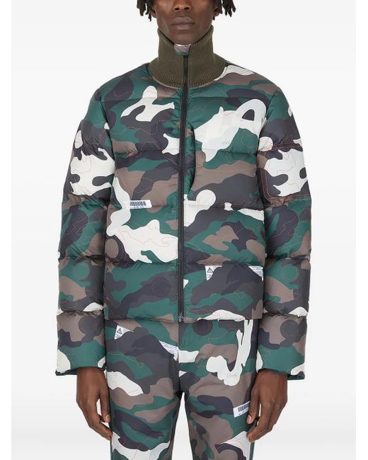 KANGHYUK Gray Camouflage Quilted Puffer Jacket for men