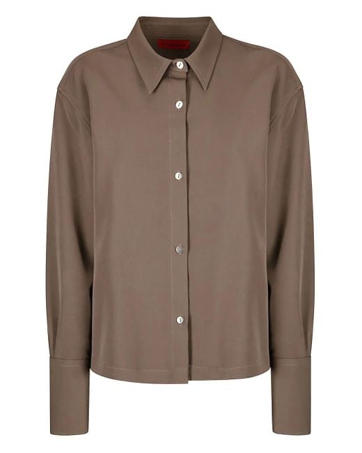 Thelatest Button-Up Blouse in het Brown