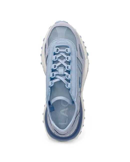 Lacoste Blue Panelled Logo-Patch Sneakers
