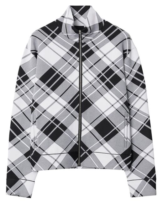Burberry Gray Checked Lightweight Jacket for men