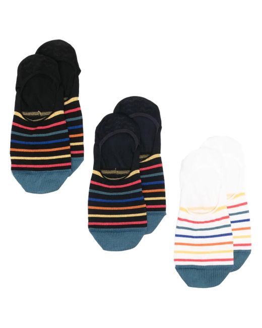 Paul Smith Black No Show Gilbert Socks (Pack Of Three) for men