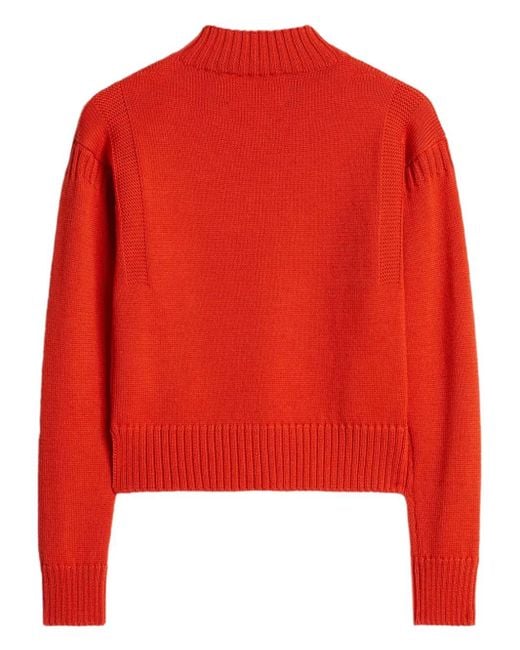 Jil Sander Red Pull En Laine