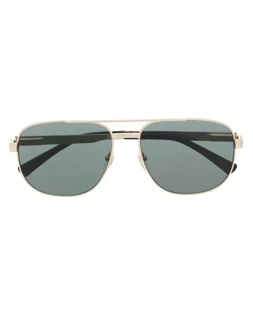 Gucci Gray Pilot-Frame Tinted Sunglasses for men