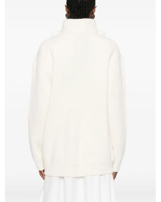 Viktoria Chan White Button Patch Pocket Cardigan