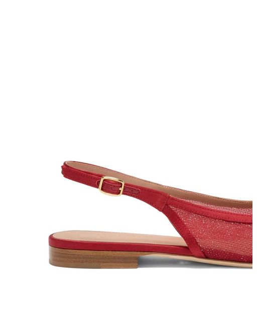 Malone Souliers Red Jama Slingback Flat Pumps