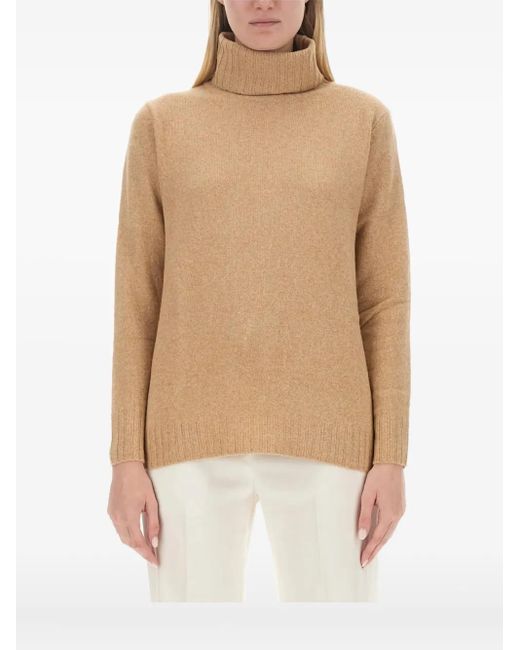 Maglione A Collo Alto A Maniche Lunghe di Aspesi in Natural