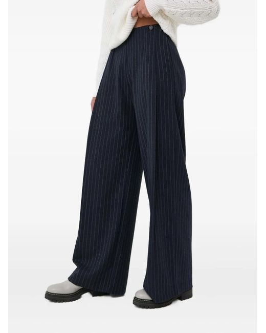 Silvian Heach Blue Bundfaltenhose Mit Nadelstreifen