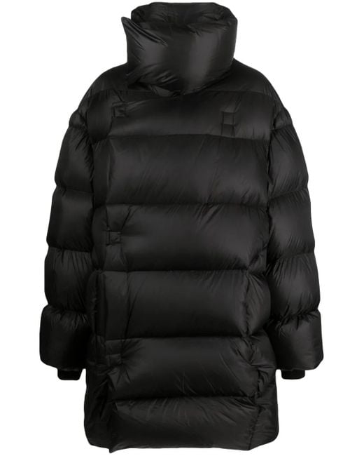 Rick Owens Black Snap-Front Goose Down Puffer for men
