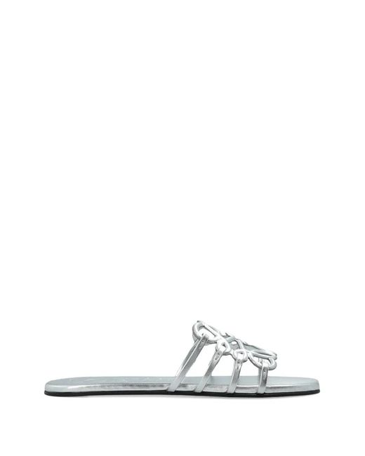 Loewe White Cut-Out Detail Sandals