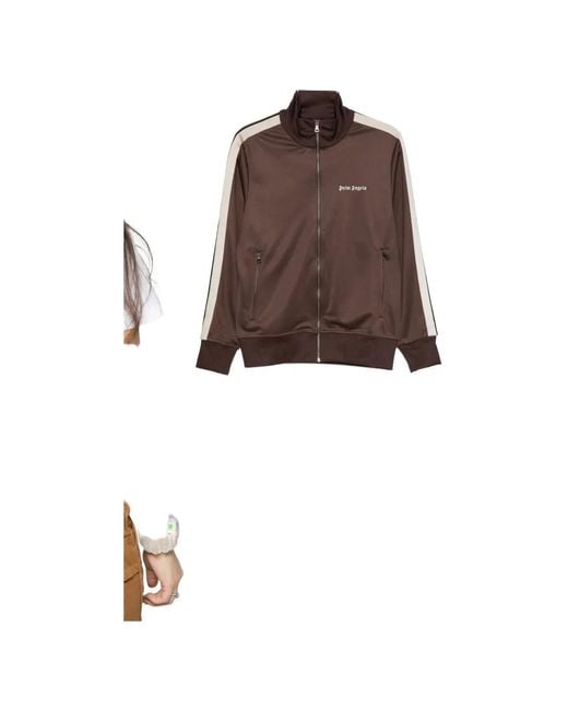 Palm Angels Brown Logo-Print Side-Stripe Jacket for men