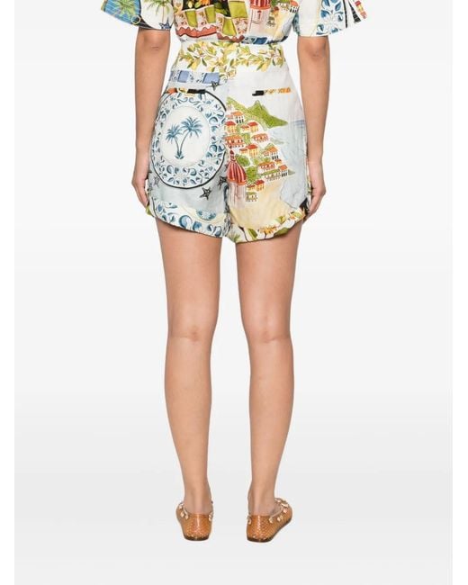 Farm Rio Metallic Latin Trip Scarves Shorts