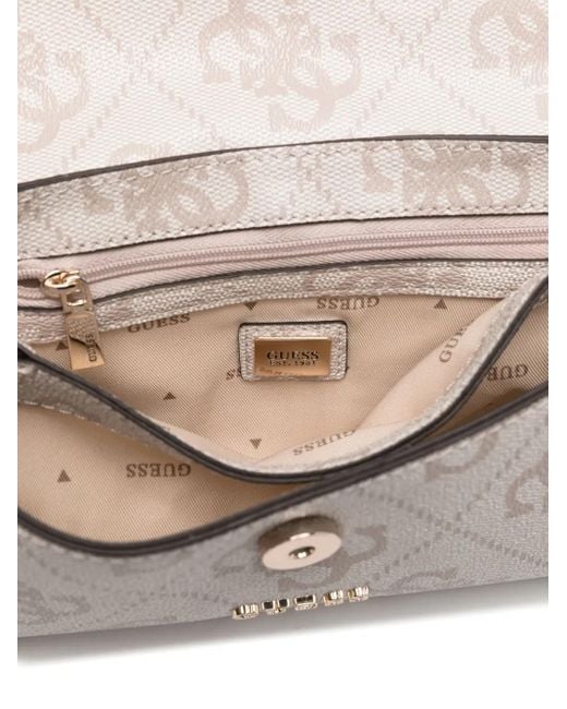Guess White Small Logo-Plaque Tote Bag