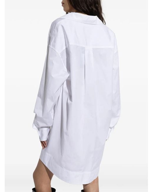 DSquared² White Wingtip-Collar Mini Dress