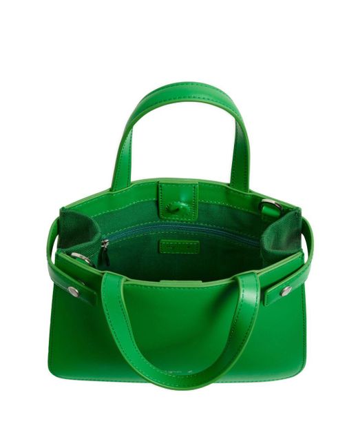Agnes B. Green Logo-print Leather Tote Bag