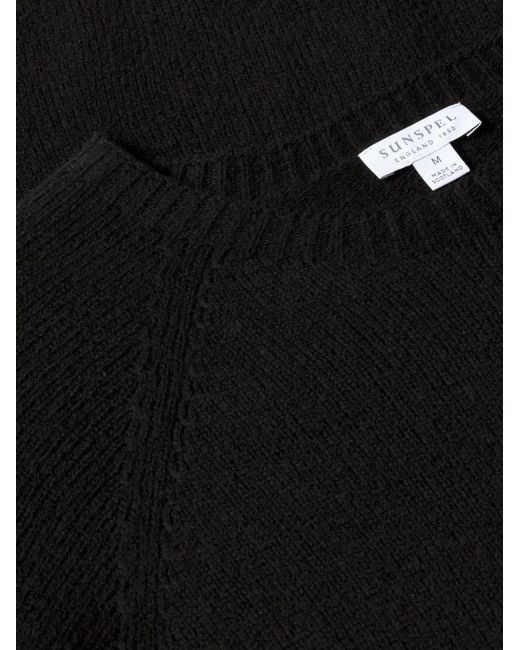 Sunspel Black Crew-Neck Sweater for men