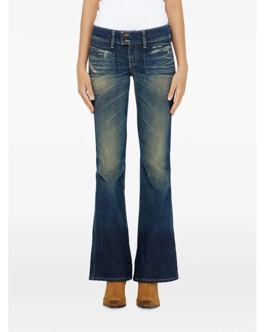 DIESEL Blue Bootcut Jeans Low Waist D-Hush