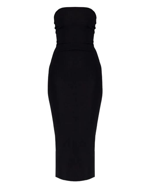 Entire studios Blue Strapless Ribbed Midi Dress
