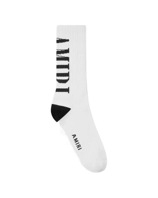 Amiri White Vertical-Logo Socks for men