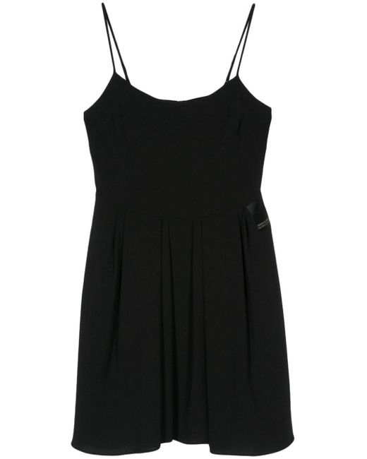 Armani Exchange Black Logo-patch Crepe Mini Dress