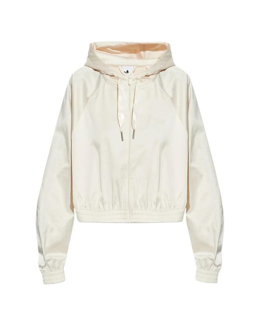 Adidas White Hoodie À Fermeture Zippée