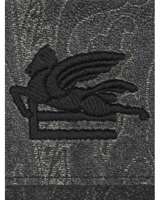 Etro Gray Paisley Cotton-Blend Wallet for men