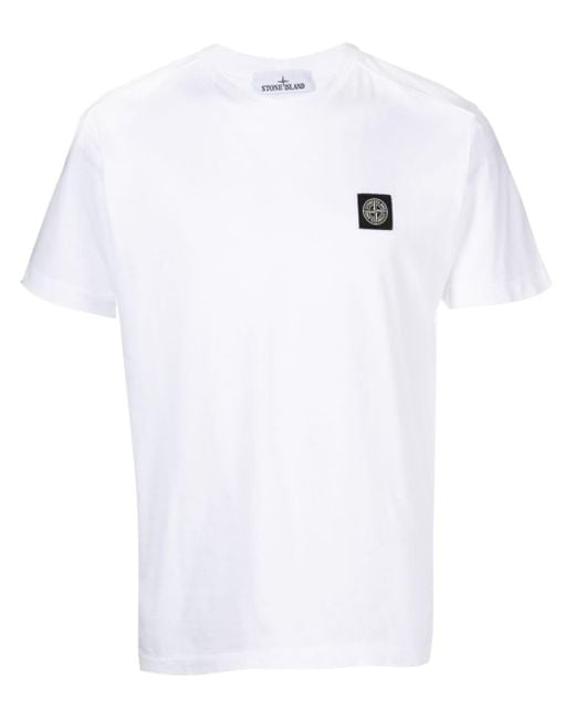 Stone Island Katoenen T-shirt Met Compass-logopatoon in het White voor heren