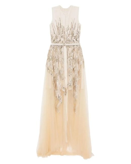 Saiid Kobeisy Natural Embroidered Dress