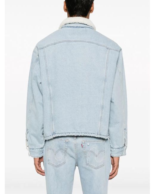 ERL Blue X Levi's Shearling-trimmed Denim Jacket for men