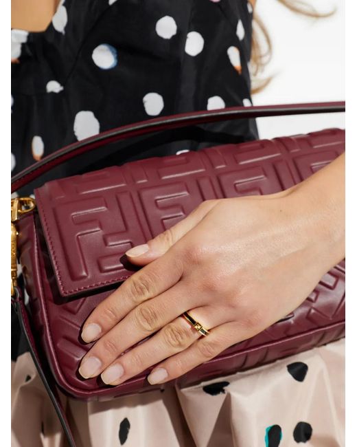 Fendi Metallic Ff-Logo Ring