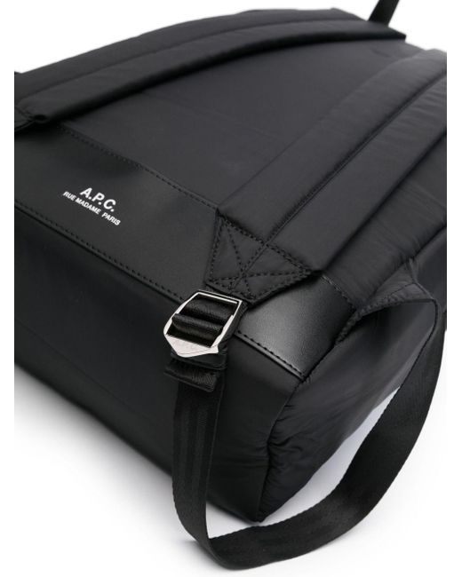 A.P.C. Black Blake Logo-patch Backpack for men