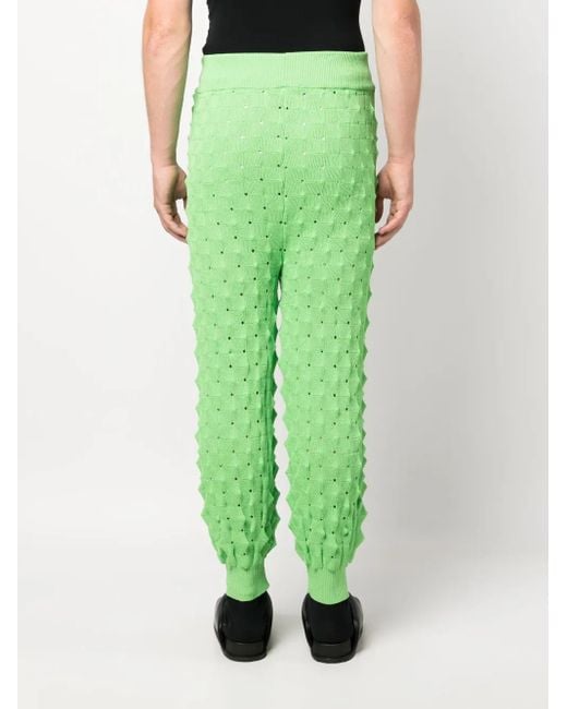 Henrik Vibskov Green Ribbed Waist Spike-Knit Paint for men