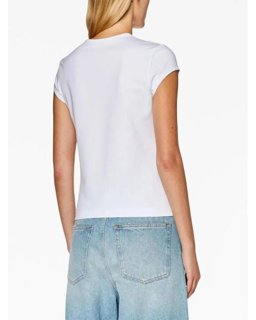 DIESEL T-angie T-shirt With Peekaboo Logo White | Lyst