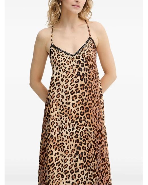 Lola Casademunt Natural Leopard-Print Maxi Dress