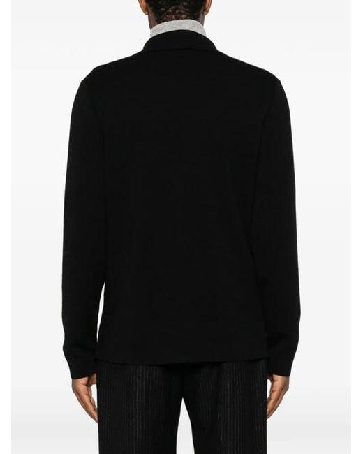 Daniele Fiesoli Black Notch-Lapel Patch-Pocket Cardigan for men