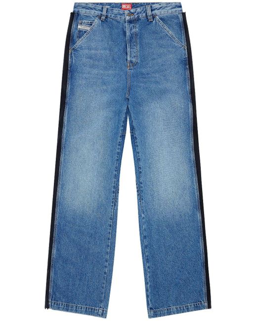 DIESEL Halbhohe D-Livery Baggy-Jeans in Blue für Herren