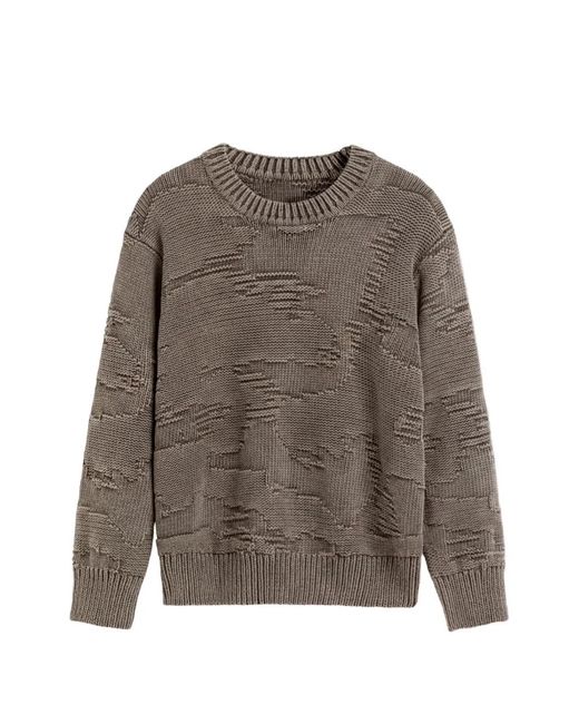 Oas Brown Pino Crew-Neck Sweater for men