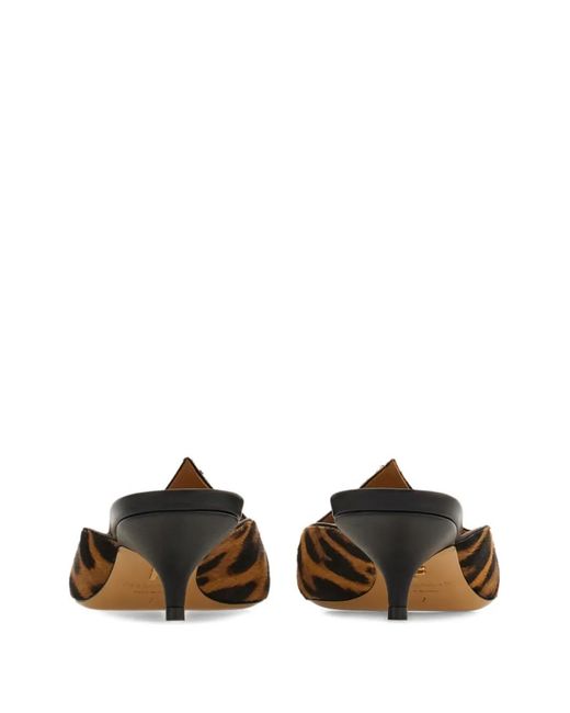 Ferragamo Brown Leopard-Print Mules