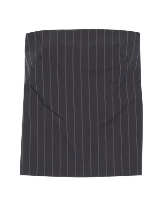 St. Agni Black Strapless Striped Top