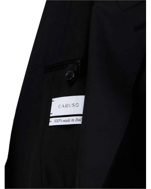 Caruso Black Single-Breasted Suit for men