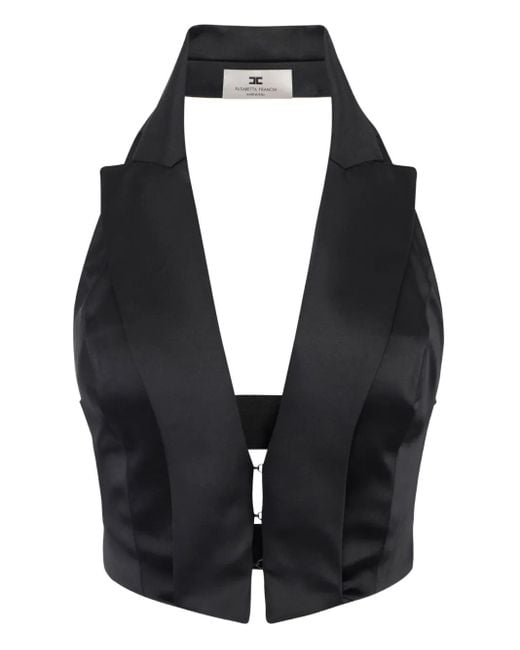 Elisabetta Franchi Black Halter-Neck Blouse