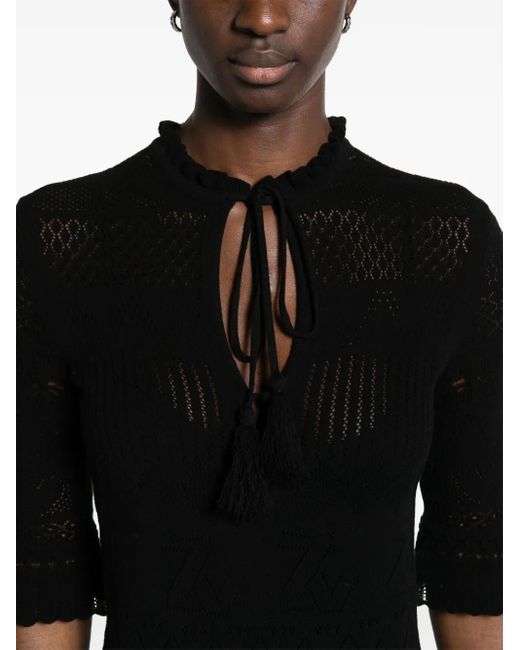 Zadig & Voltaire Black Memphis Pointelle-Knit Maxi Dress