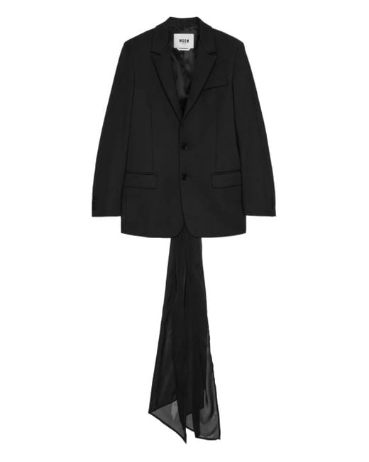MSGM Black Long-Sleeve Blazer