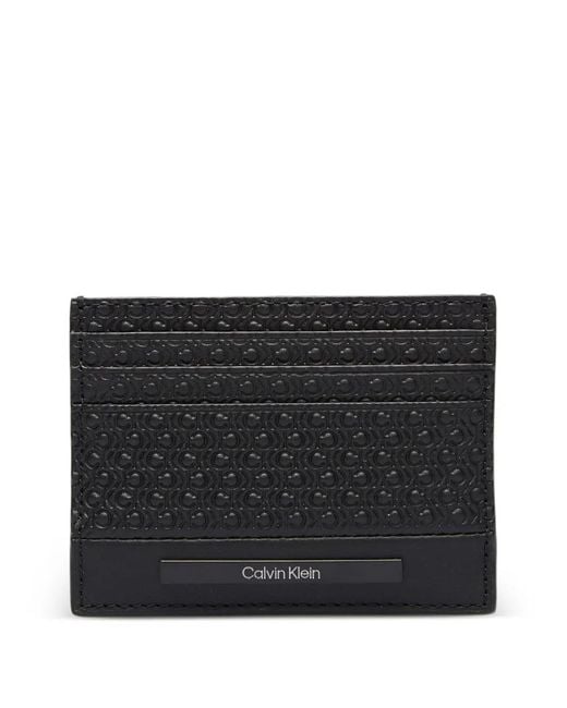 Calvin Klein Black Logo-Embossed Cardholder for men
