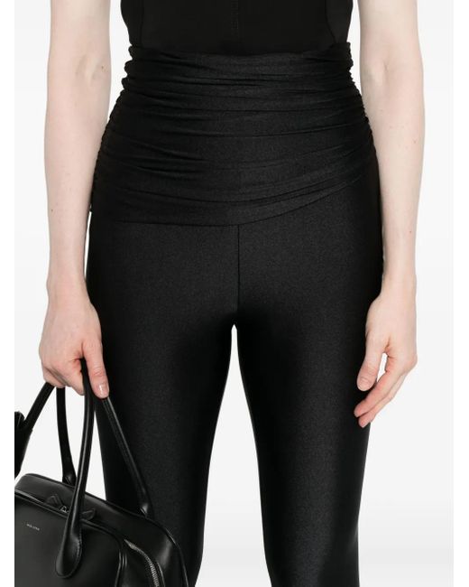 ANDAMANE Black Vicki Draped-Waist Leggings