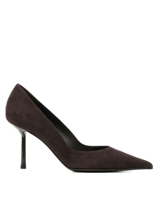 Le Silla Black 80Mm Pointed-Toe Leather Pumps