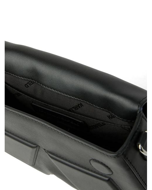 Karl Lagerfeld Black Ikon K Leather Tote Bag