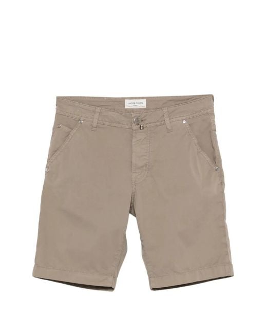 Jacob Cohen White Logo-Patch Shorts for men