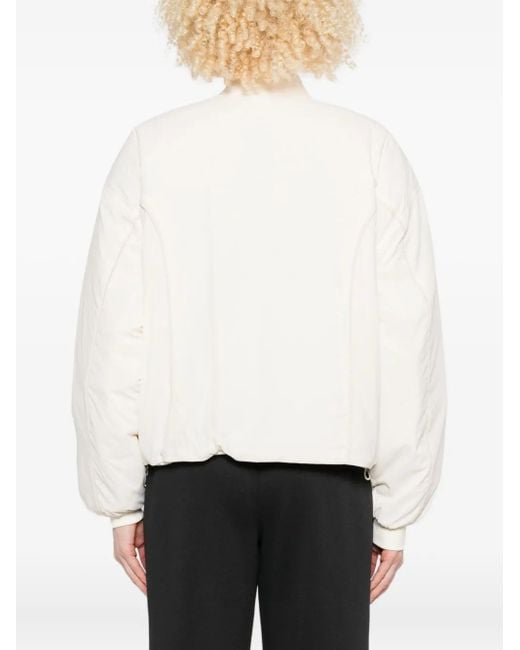 New Balance White Embroidered zip-up jacket