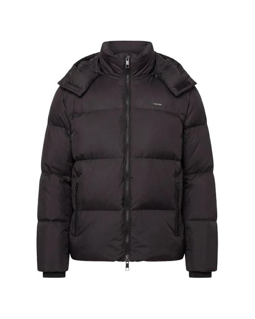 Calvin Klein Black Hooded Padded Jacket for men