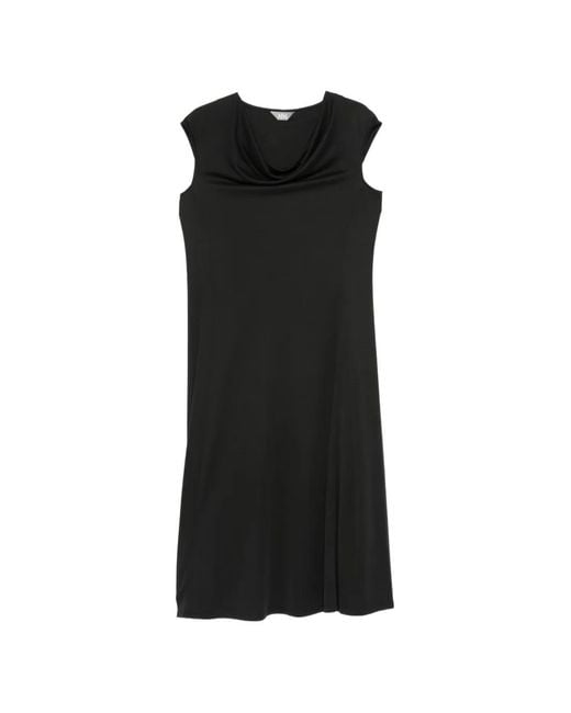 Max Mara Black Lvetusta Cowl-Neck Sleeveless Midi Dress